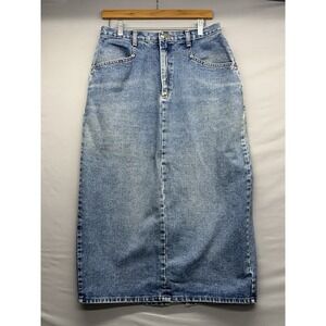 Vintage Maxi Denim Western Skirt Size 14 Made In USA